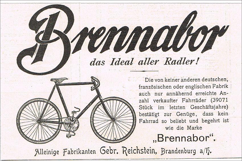 Brennabor FahrradFabrik Gebr. Reichstein Brandenburg 1901